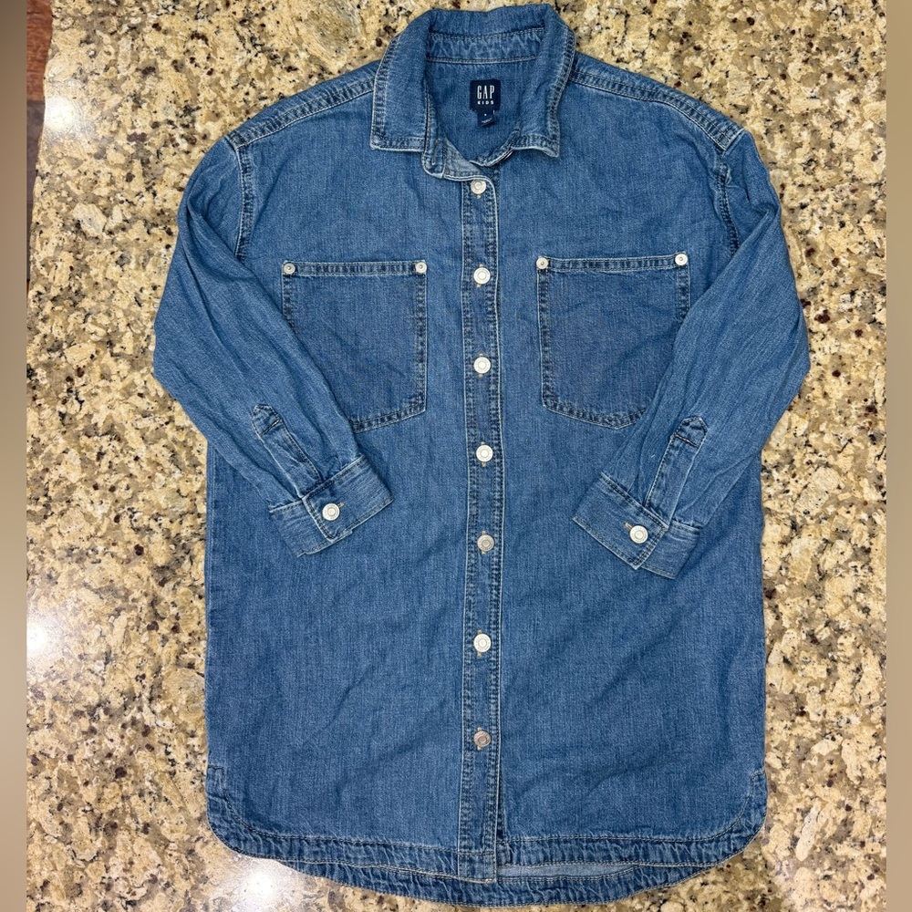 GAP kids girls Blue Denim dress